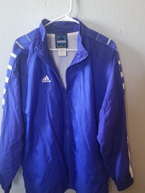 adidas Men's Blue Full-Zip Windbreaker Jacket